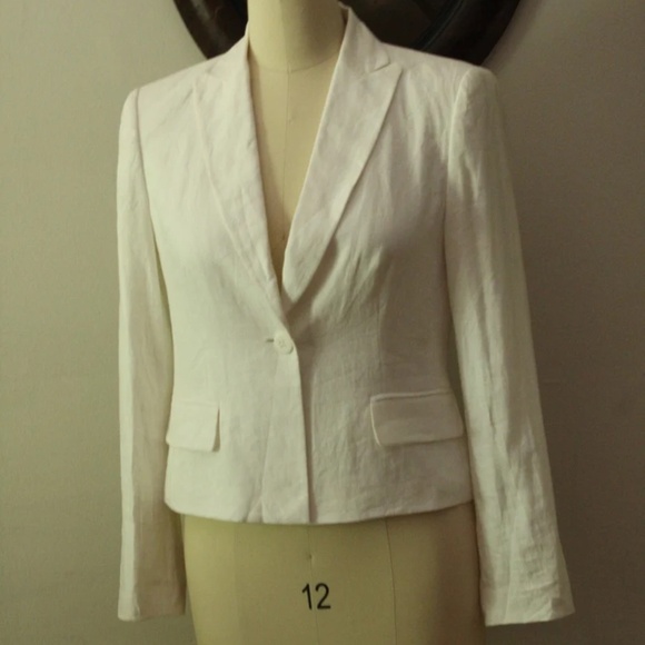 2000's NWT White Linen Emuanuel Ungaro Ladies Single Button Blazer - Picture 1 of 9